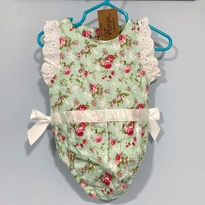 NTG 6-9 month mint romper with bows